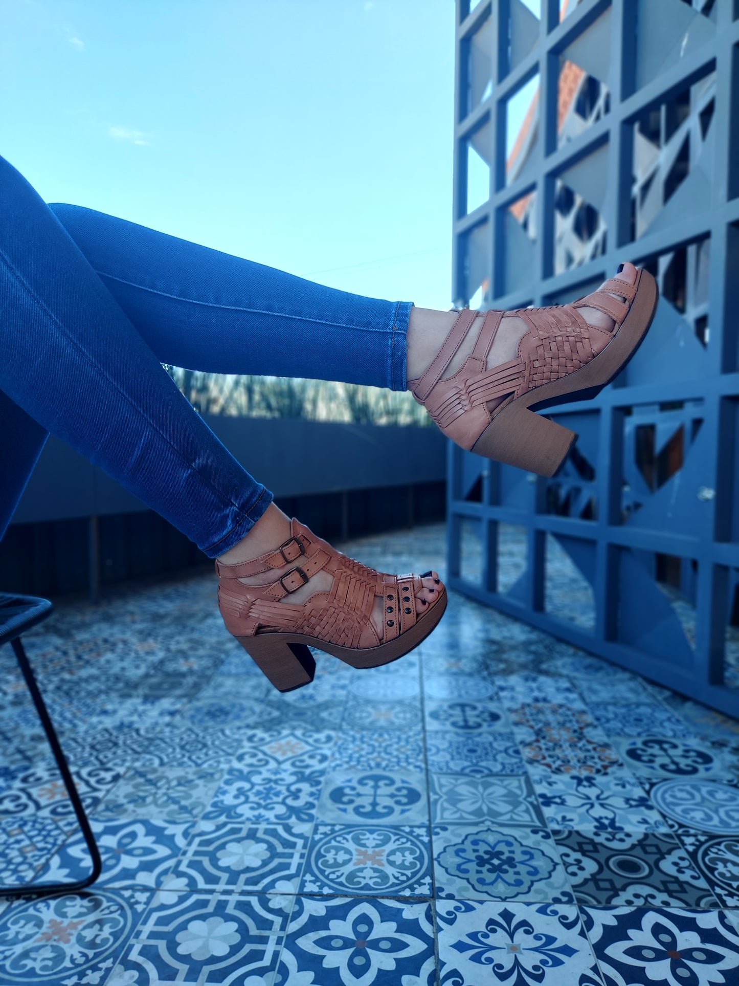 Plataforma Tacón Atenea Nude - 9 cm Piel Genuina