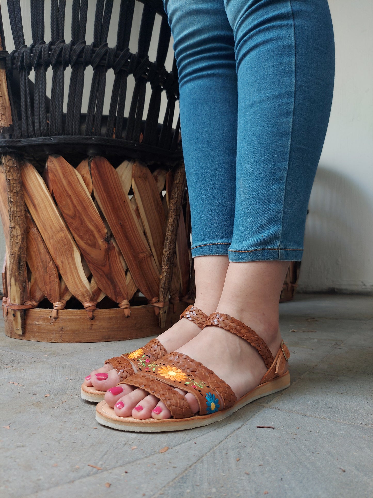 Huarache latigo cafe