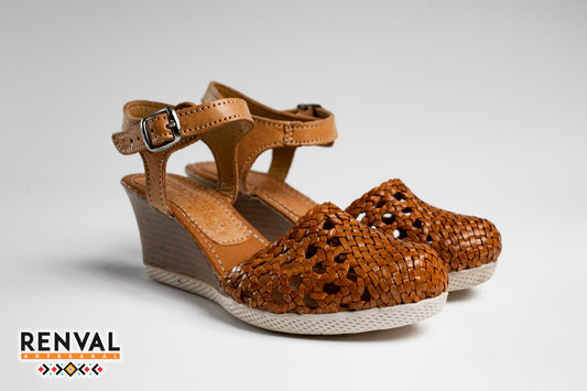 Plataforma Corrida Dalia Nude - 6 cm Piel Genuina