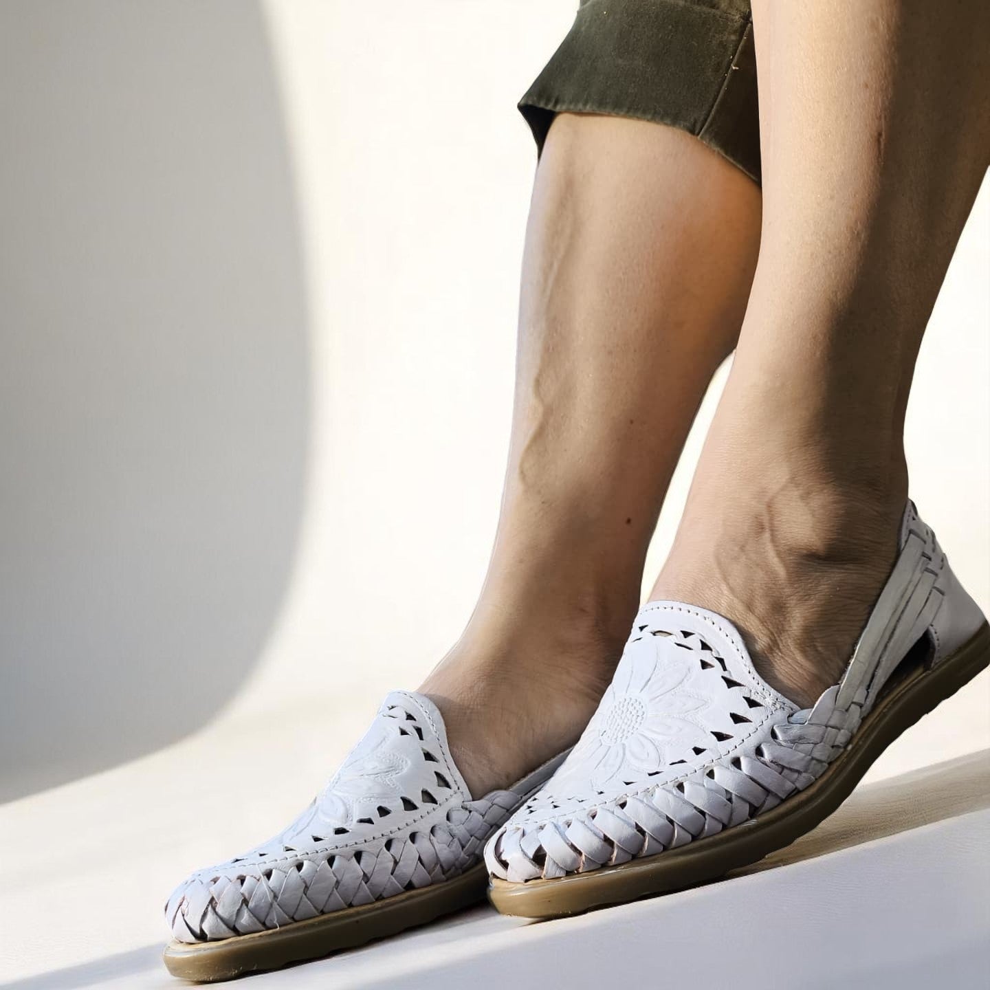 Huarache blanco tipico