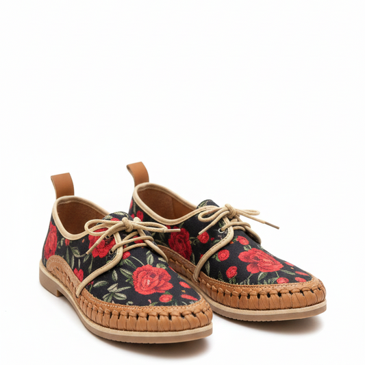 ðŸŒ¹ MocasÃ­n Artesanal Modelo ROSAS | ColecciÃ³n "Rosa Bordada" ðŸŒ¹