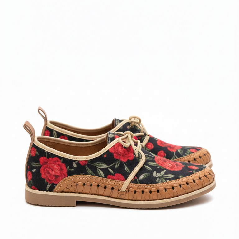 🌹 Mocasín Artesanal Modelo ROSAS | Colección "Rosa Bordada" 🌹