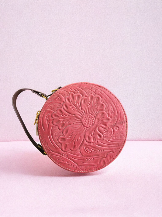 Bolsa redonda rosa