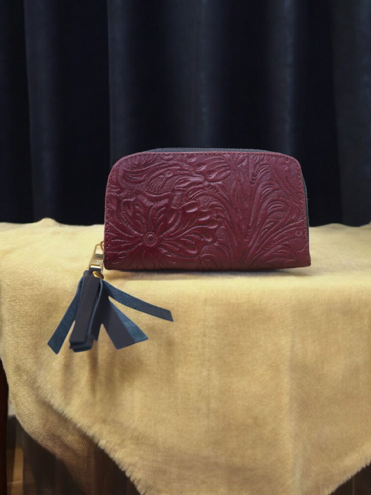 Cartera morita tonos tintos