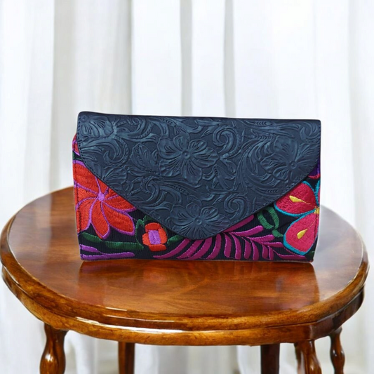 Bolsa floral negra