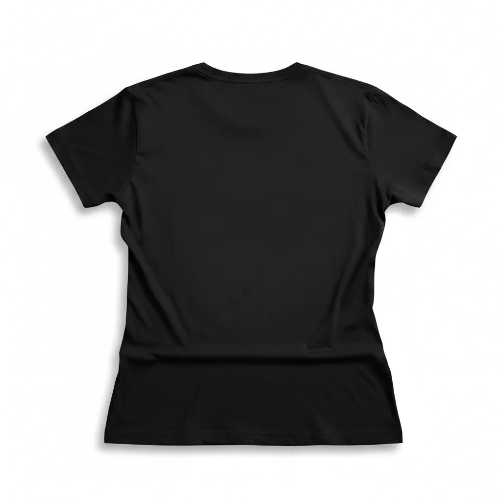 ARTESANALRENVAL black short-sleeve t-shirt, back view of a plain cotton crew neck tee